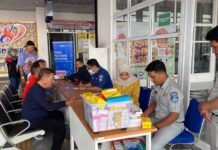 Jasa Raharja Cabang Magelang Gelar Pemeriksaan Kesehatan Gratis di Terminal Mendolo, Wonosobo di Terminal Mendolo
