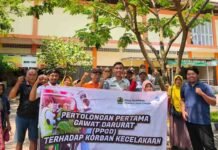 Jasa Raharja Pekalongan Gelar Pelatihan Pertolongan Pertama Gawat Darurat (PPGD) di Pasar Wiradesa Pekalongan jasa raharja jateng