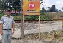Jasa Raharja Bersama Forum Komunikasi Lalu Lintas Pematangsiantar Pasang Papan Keselamatan di Perlintasan Sebidang jasa raharja sumut