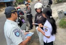 PT Jasa Raharja Kantor Wilayah Bali Ikut Serta dalam Razia Gabungan dan Sosialisasi Program Pemutihan Denda Pajak Kendaraan Bermotor jasa raharja bali