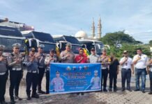 Jelang Libur Akhir Tahun, Jasa Raharja Sumbar Gelar Rampcheck dan Pemasangan Practical Guidance di PO NPM Practical Guidance di PO NPM