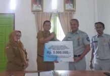 Jasa Raharja Cabang Lahat Serahkan Bantuan TJSL untuk UPTB Samsat Lahat 2 untuk UPTB Samsat Lahat 2