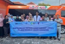 Dukung Zero Accident, Jasa Raharja Karawang Berikan Pelatihan PPGD Bagi Pengemudi PO Selamat Anugrah Jaya PO Selamat Anugrah Jaya