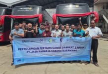 Dukung Zero Accident, Jasa Raharja Karawang Selenggarakan Pelatihan Pertolongan Pertama Gawat Darurat (PPGD) Untuk Pengemudi PO Agra Mas jasa raharja jabar