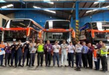 Dukung Ramp Check Nataru, Jasa Raharja Bersama Dishub Surakarta Perketat Pemeriksaan Keselamatan Bus jasa raharja jateng