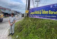 Jasa Raharja Cabang Sintang Melaksanakan Giat Pemasangan Spanduk Pengamanan Natal 2025 dan Tahun Baru 2026 (PAM Nataru) jasa raharja kalbar